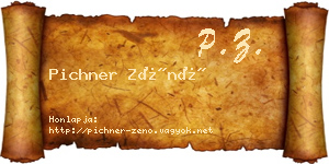 Pichner Zénó névjegykártya